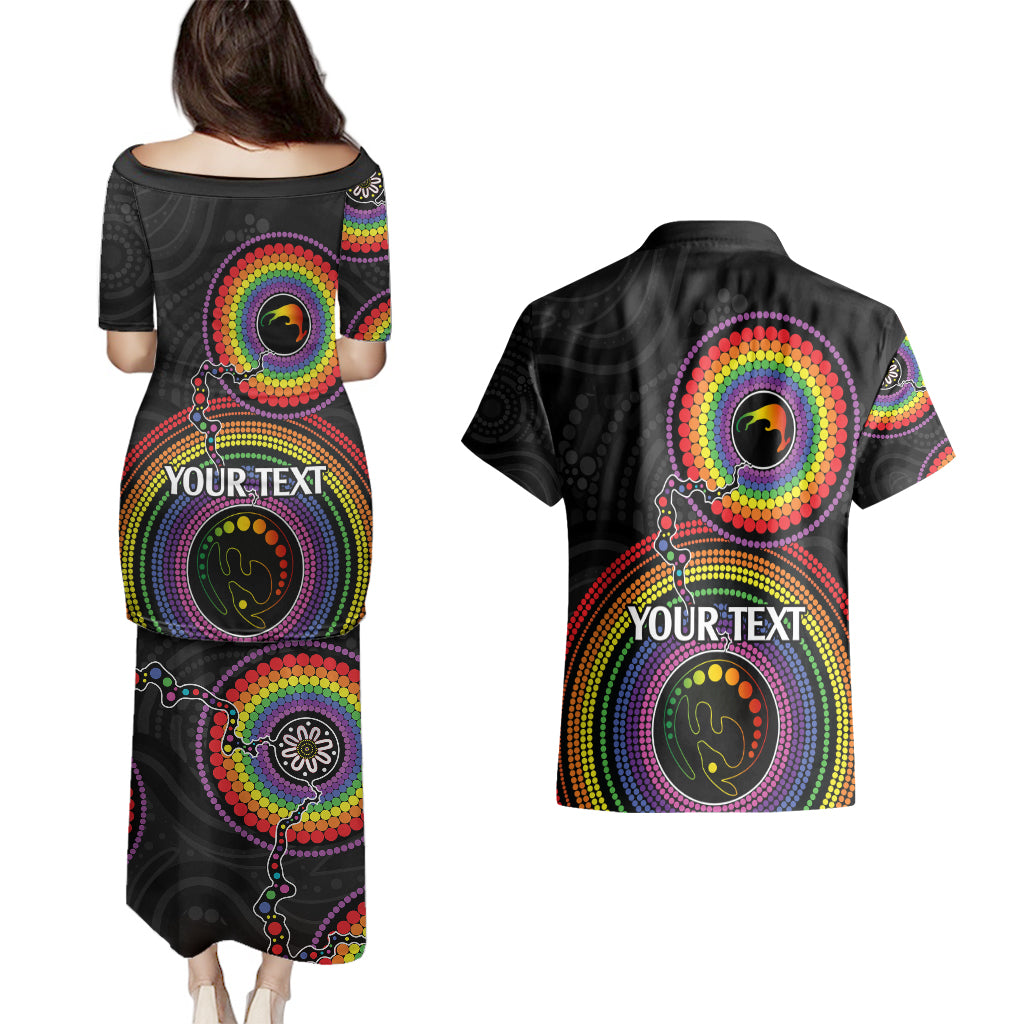 personalised-australia-lgbt-couples-matching-puletasi-dress-and-hawaiian-shirt-you-are-exactly-who-you-should-be-aboriginal-style