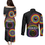 personalised-australia-lgbt-couples-matching-puletasi-dress-and-long-sleeve-button-shirts-you-are-exactly-who-you-should-be-aboriginal-style