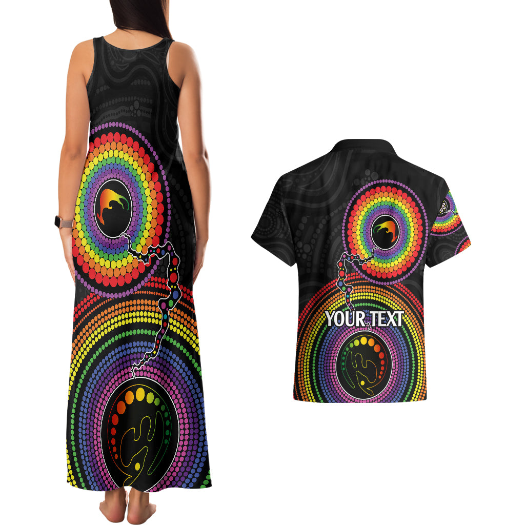 personalised-australia-lgbt-couples-matching-tank-maxi-dress-and-hawaiian-shirt-you-are-exactly-who-you-should-be-aboriginal-style