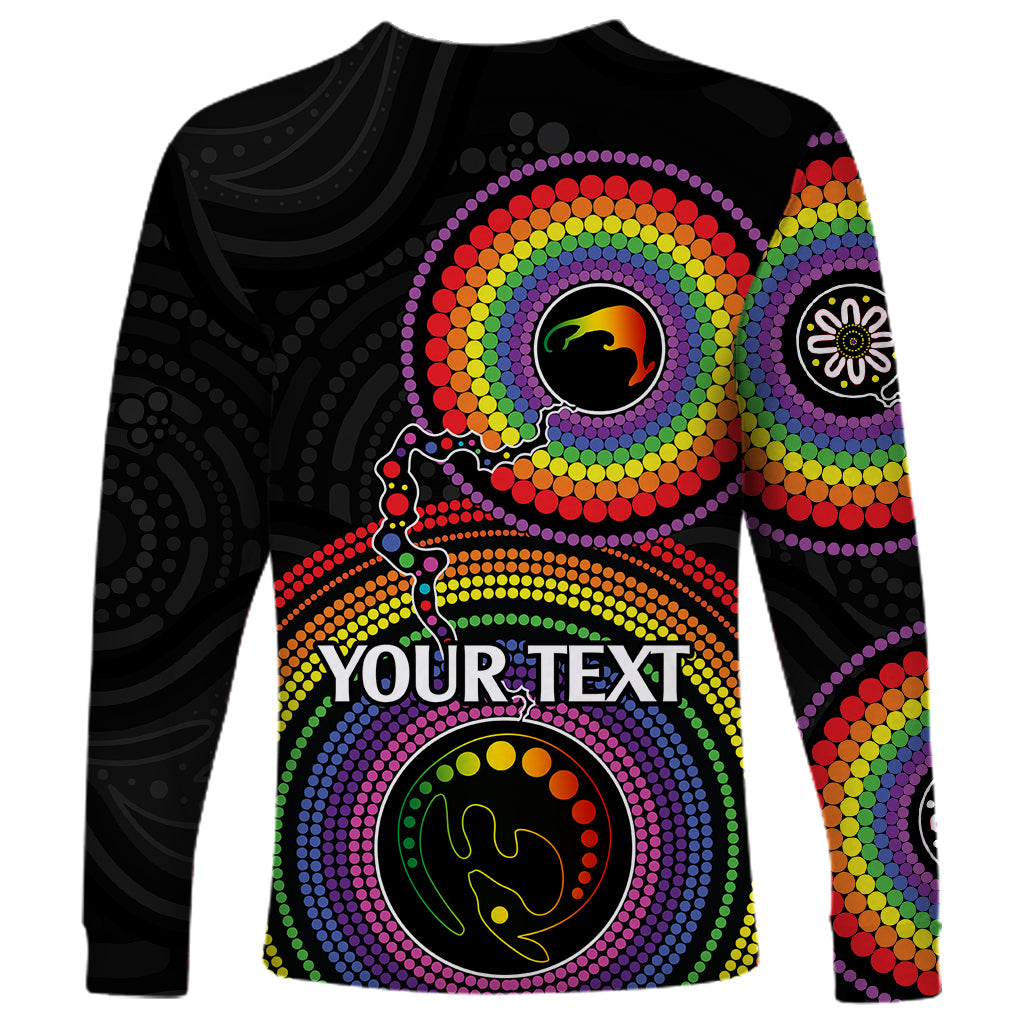 personalised-australia-lgbt-long-sleeve-shirt-you-are-exactly-who-you-should-be-aboriginal-style