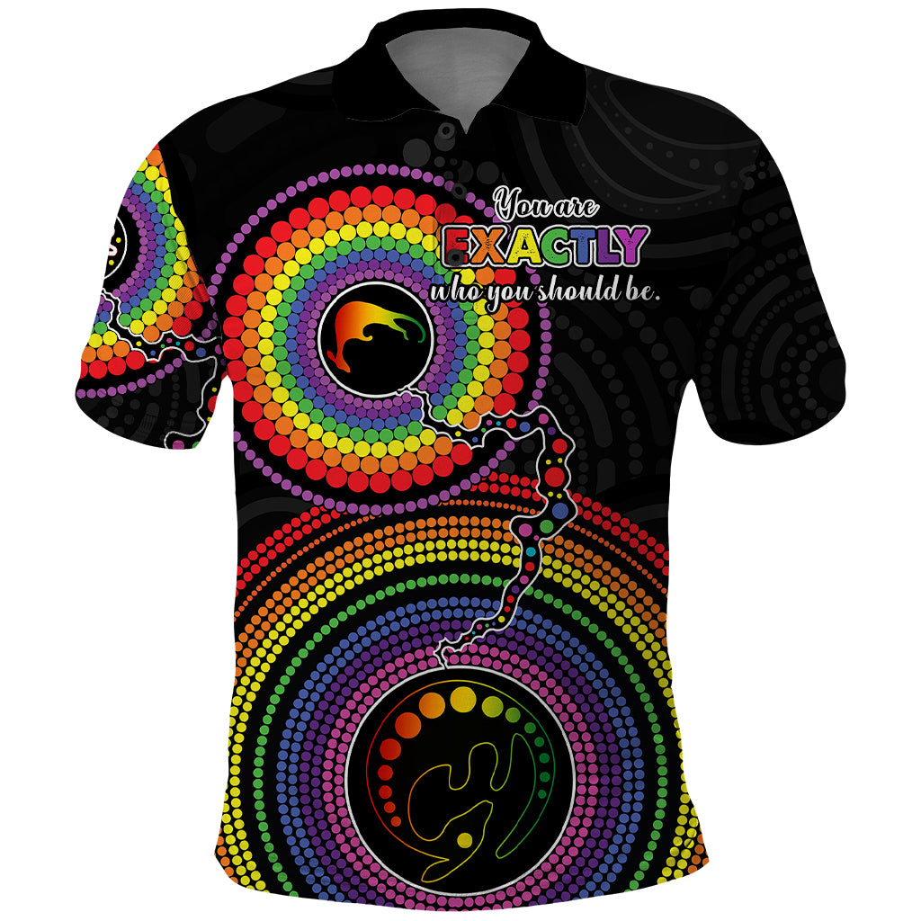 personalised-australia-lgbt-polo-shirt-you-are-exactly-who-you-should-be-aboriginal-style