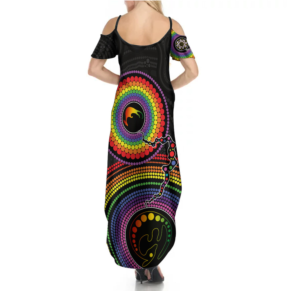 personalised-australia-lgbt-summer-maxi-dress-you-are-exactly-who-you-should-be-aboriginal-style
