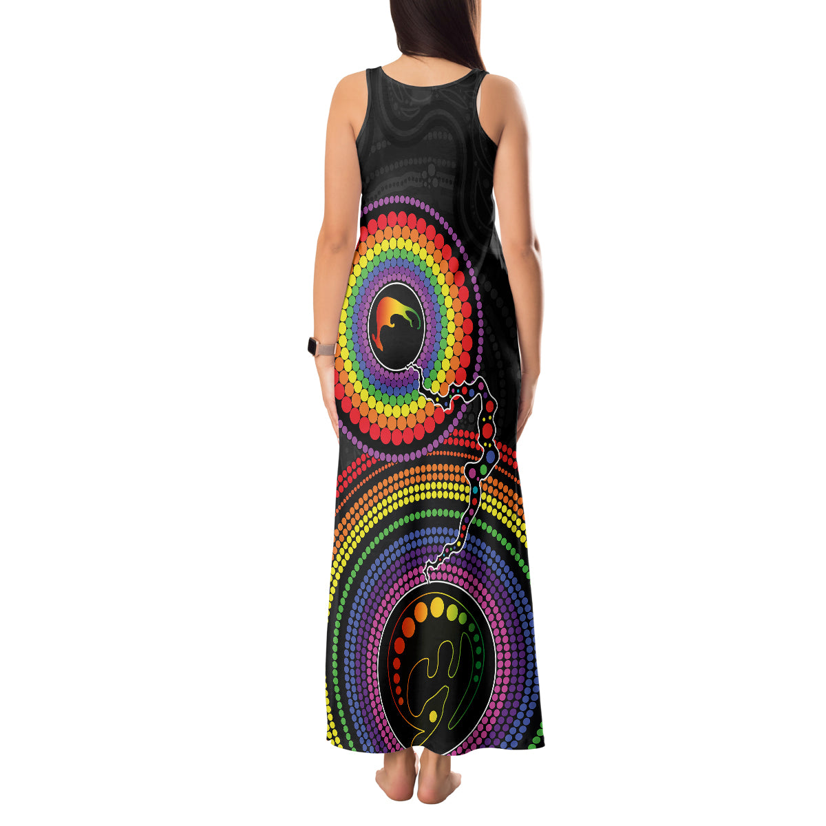 personalised-australia-lgbt-tank-maxi-dress-you-are-exactly-who-you-should-be-aboriginal-style