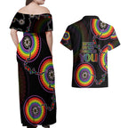 australia-lgbt-couples-matching-off-shoulder-maxi-dress-and-hawaiian-shirt-be-you-do-you-celebrate-you-aboriginal-style