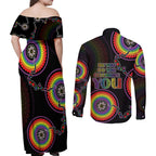 australia-lgbt-couples-matching-off-shoulder-maxi-dress-and-long-sleeve-button-shirts-be-you-do-you-celebrate-you-aboriginal-style