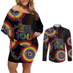 australia-lgbt-couples-matching-off-shoulder-short-dress-and-long-sleeve-button-shirts-be-you-do-you-celebrate-you-aboriginal-style