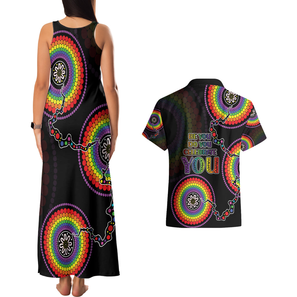 australia-lgbt-couples-matching-tank-maxi-dress-and-hawaiian-shirt-be-you-do-you-celebrate-you-aboriginal-style