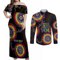 personalised-australia-lgbt-couples-matching-off-shoulder-maxi-dress-and-long-sleeve-button-shirts-be-you-do-you-celebrate-you-aboriginal-style