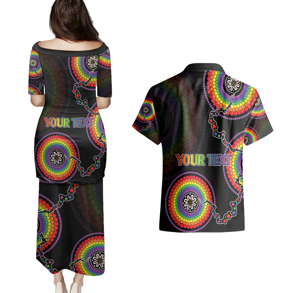 personalised-australia-lgbt-couples-matching-puletasi-dress-and-hawaiian-shirt-be-you-do-you-celebrate-you-aboriginal-style