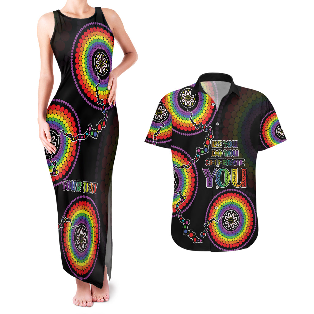 personalised-australia-lgbt-couples-matching-tank-maxi-dress-and-hawaiian-shirt-be-you-do-you-celebrate-you-aboriginal-style