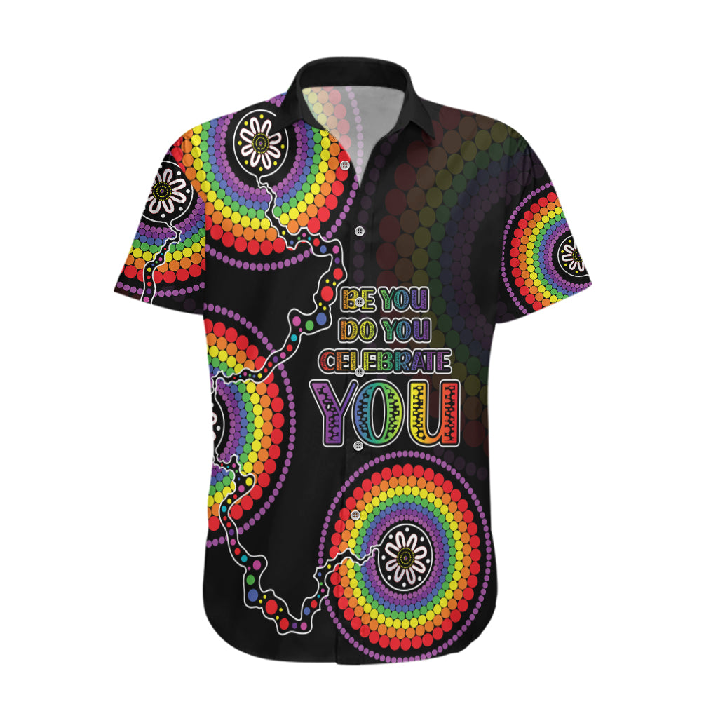 personalised-australia-lgbt-hawaiian-shirt-be-you-do-you-celebrate-you-aboriginal-style