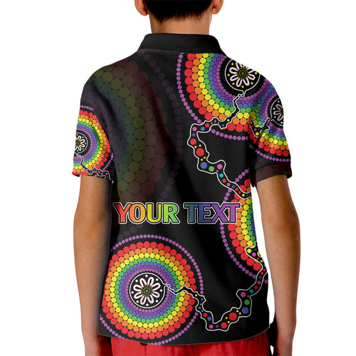 personalised-australia-lgbt-kid-polo-shirt-be-you-do-you-celebrate-you-aboriginal-style