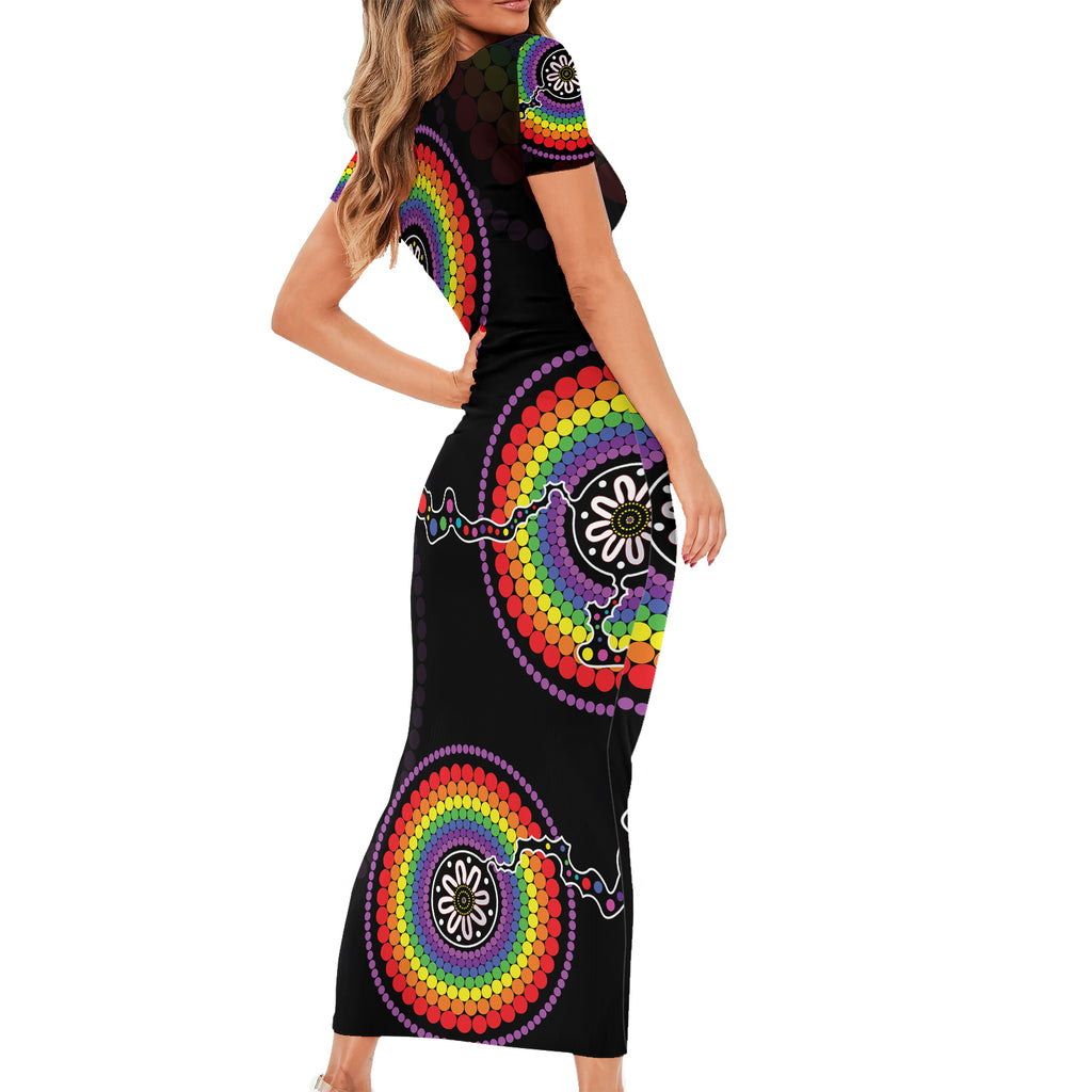 personalised-australia-lgbt-short-sleeve-bodycon-dress-be-you-do-you-celebrate-you-aboriginal-style