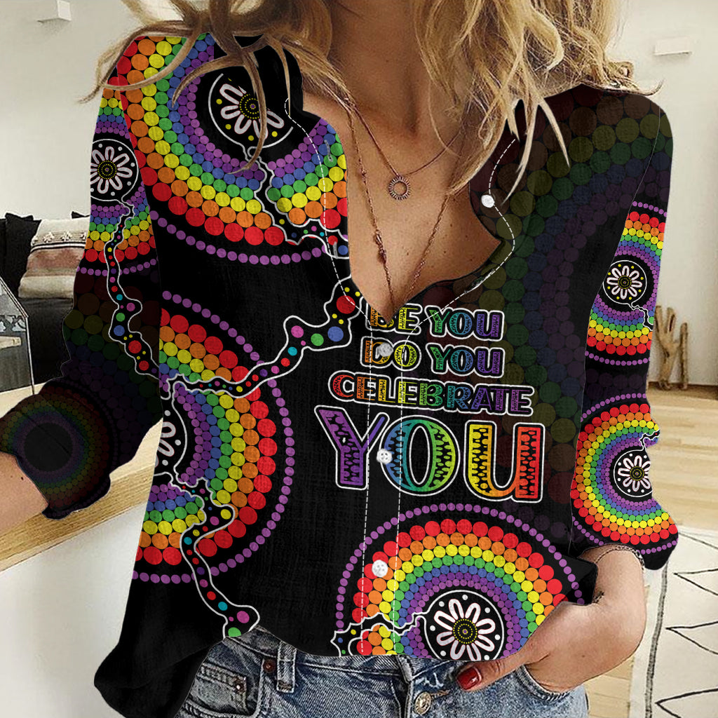 Personalised Australia LGBT Women Casual Shirt Be You Do You Celebrate You Aboriginal Style LT9