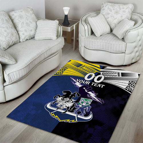 Custom Dragons-Cowboys Combine Storm-Warriors Area Rug Sport Style Version 01