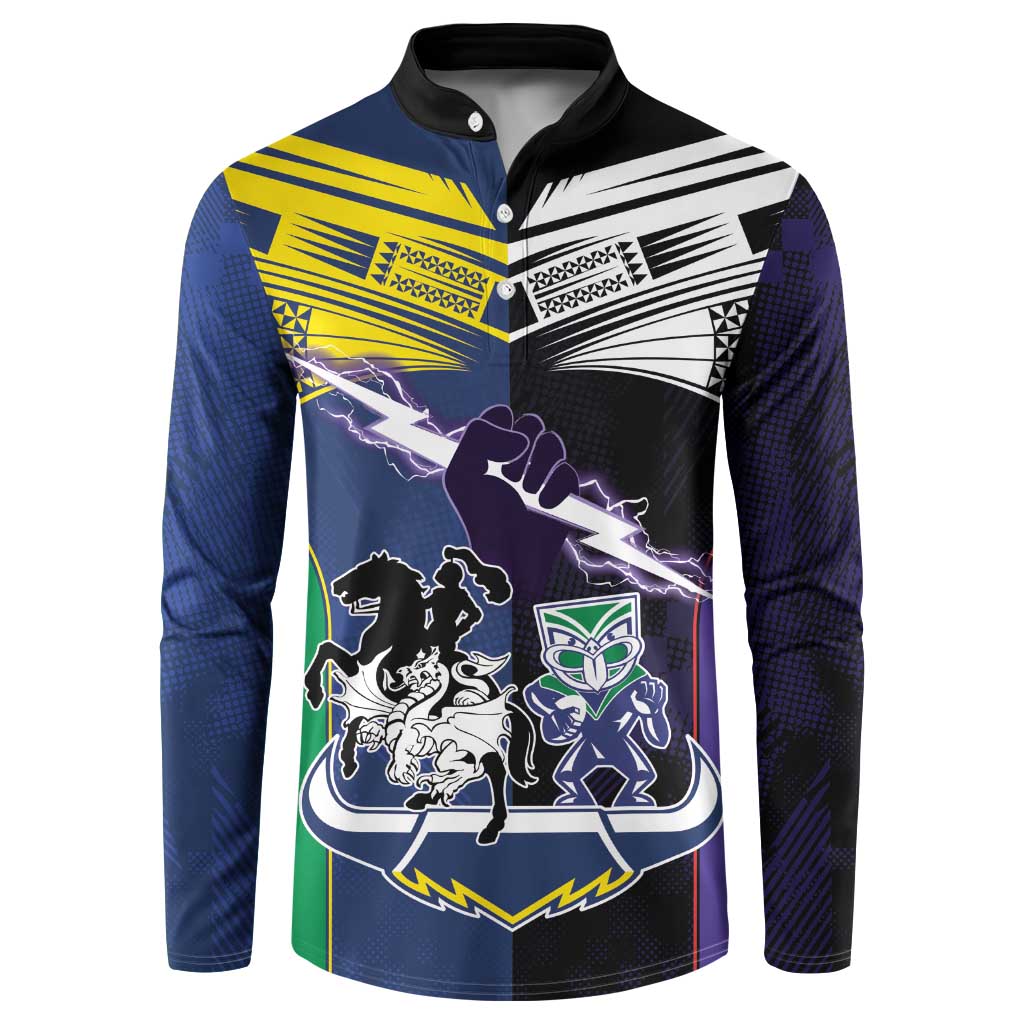 Custom Dragons-Cowboys Combine Storm-Warriors Button Sweatshirt Sport Style Version 01