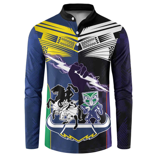 Custom Dragons-Cowboys Combine Storm-Warriors Button Sweatshirt Sport Style Version 01