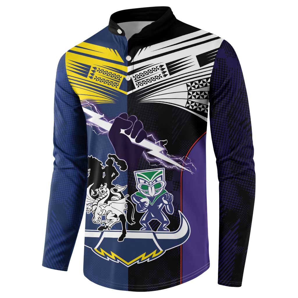Custom Dragons-Cowboys Combine Storm-Warriors Button Sweatshirt Sport Style Version 01