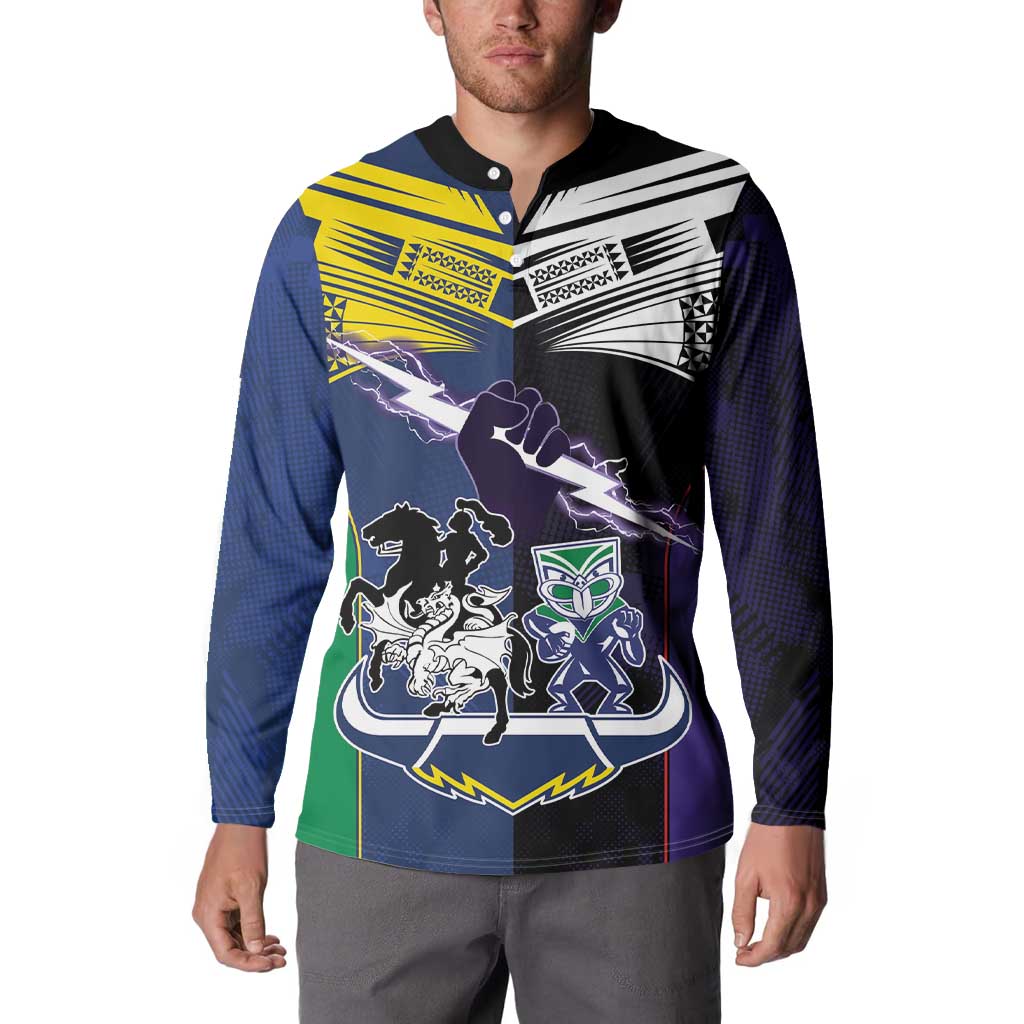 Custom Dragons-Cowboys Combine Storm-Warriors Button Sweatshirt Sport Style Version 01