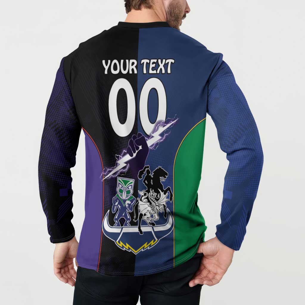 Custom Dragons-Cowboys Combine Storm-Warriors Button Sweatshirt Sport Style Version 01