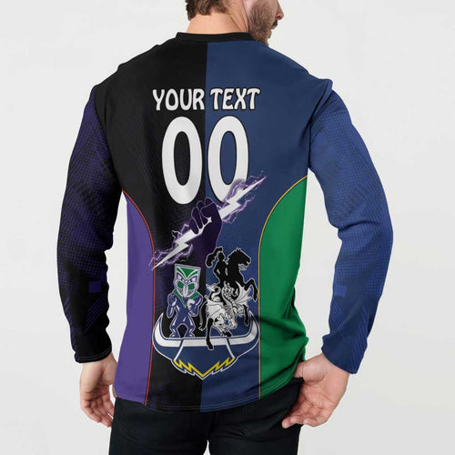 Custom Dragons-Cowboys Combine Storm-Warriors Button Sweatshirt Sport Style Version 01