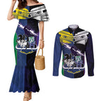 Custom Dragons-Cowboys Combine Storm-Warriors Couples Matching Mermaid Dress and Long Sleeve Button Shirt Sport Style Version 01