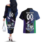 Custom Dragons-Cowboys Combine Storm-Warriors Couples Matching Off The Shoulder Long Sleeve Dress and Hawaiian Shirt Sport Style Version 01