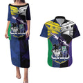 Custom Dragons-Cowboys Combine Storm-Warriors Couples Matching Puletasi and Hawaiian Shirt Sport Style Version 01