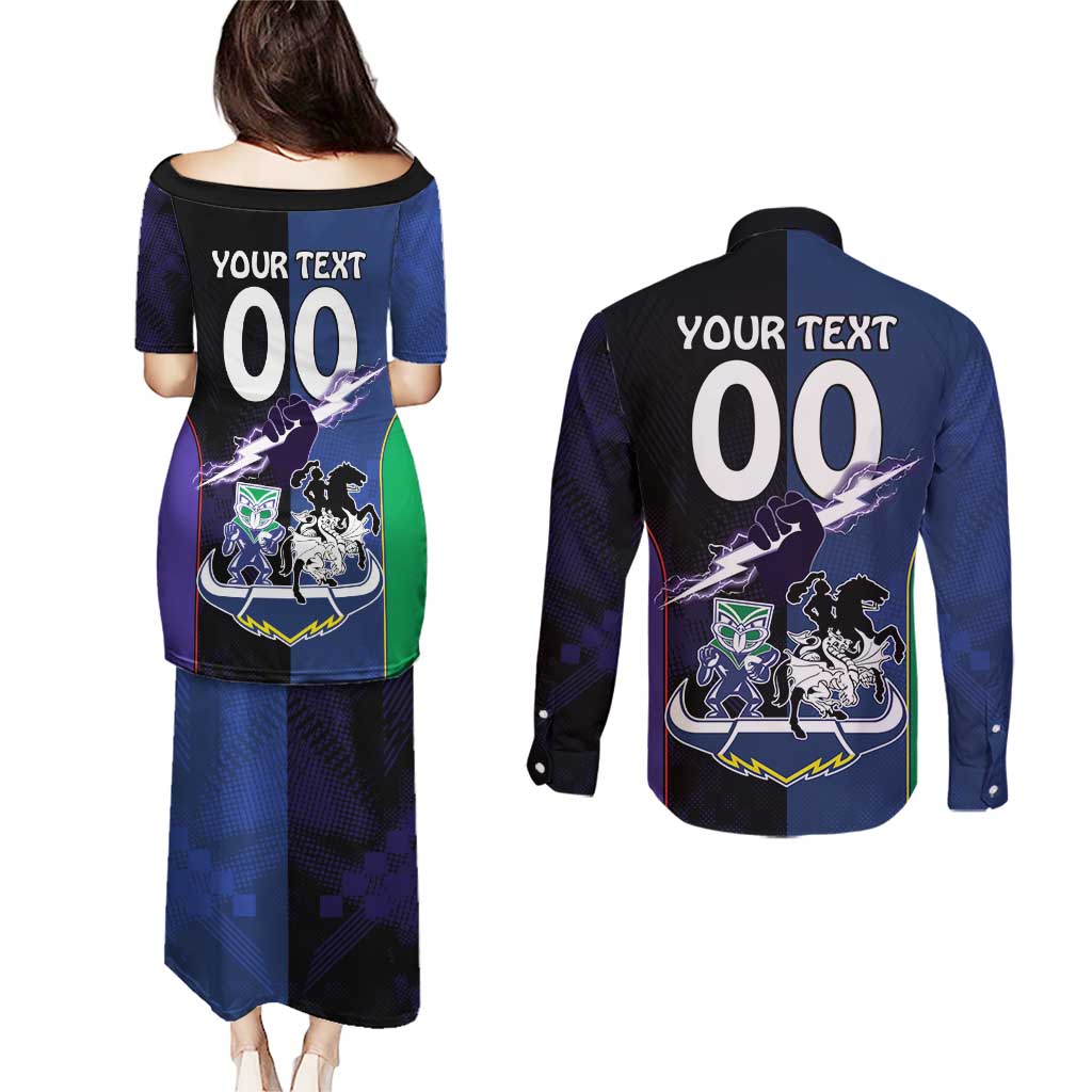 Custom Dragons-Cowboys Combine Storm-Warriors Couples Matching Puletasi and Long Sleeve Button Shirt Sport Style Version 01
