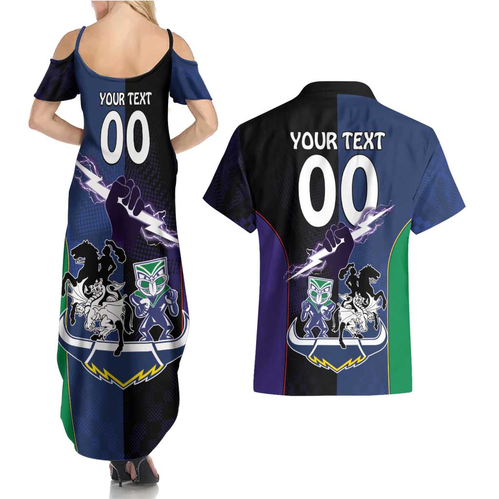 Custom Dragons-Cowboys Combine Storm-Warriors Couples Matching Summer Maxi Dress and Hawaiian Shirt Sport Style Version 01