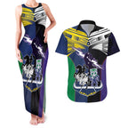 Custom Dragons-Cowboys Combine Storm-Warriors Couples Matching Tank Maxi Dress and Hawaiian Shirt Sport Style Version 01