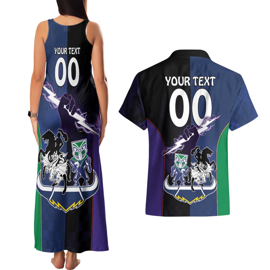 Custom Dragons-Cowboys Combine Storm-Warriors Couples Matching Tank Maxi Dress and Hawaiian Shirt Sport Style Version 01