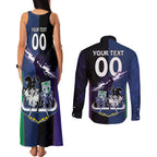 Custom Dragons-Cowboys Combine Storm-Warriors Couples Matching Tank Maxi Dress and Long Sleeve Button Shirt Sport Style Version 01