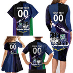 Custom Dragons-Cowboys Combine Storm-Warriors Family Matching Long Sleeve Bodycon Dress and Hawaiian Shirt Sport Style Version 01