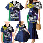 Custom Dragons-Cowboys Combine Storm-Warriors Family Matching Mermaid Dress and Hawaiian Shirt Sport Style Version 01
