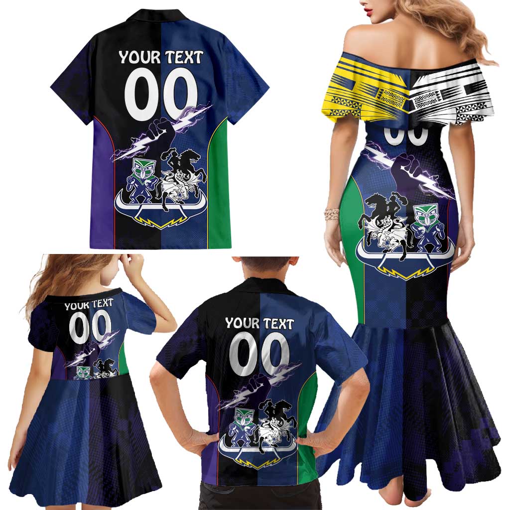 Custom Dragons-Cowboys Combine Storm-Warriors Family Matching Mermaid Dress and Hawaiian Shirt Sport Style Version 01