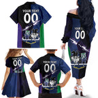 Custom Dragons-Cowboys Combine Storm-Warriors Family Matching Off The Shoulder Long Sleeve Dress and Hawaiian Shirt Sport Style Version 01