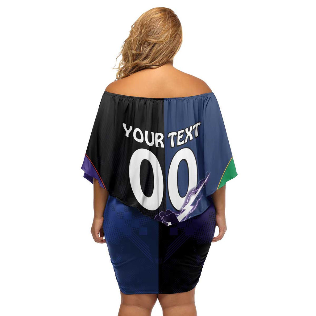 Custom Dragons-Cowboys Combine Storm-Warriors Family Matching Off Shoulder Short Dress and Hawaiian Shirt Sport Style Version 01