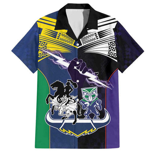 Custom Dragons-Cowboys Combine Storm-Warriors Family Matching Short Sleeve Bodycon Dress and Hawaiian Shirt Sport Style Version 01