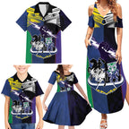 Custom Dragons-Cowboys Combine Storm-Warriors Family Matching Summer Maxi Dress and Hawaiian Shirt Sport Style Version 01