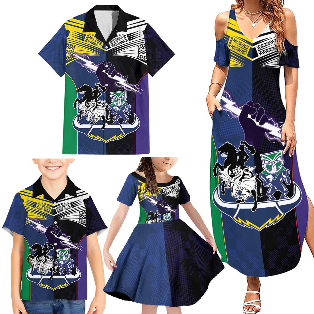 Custom Dragons-Cowboys Combine Storm-Warriors Family Matching Summer Maxi Dress and Hawaiian Shirt Sport Style Version 01