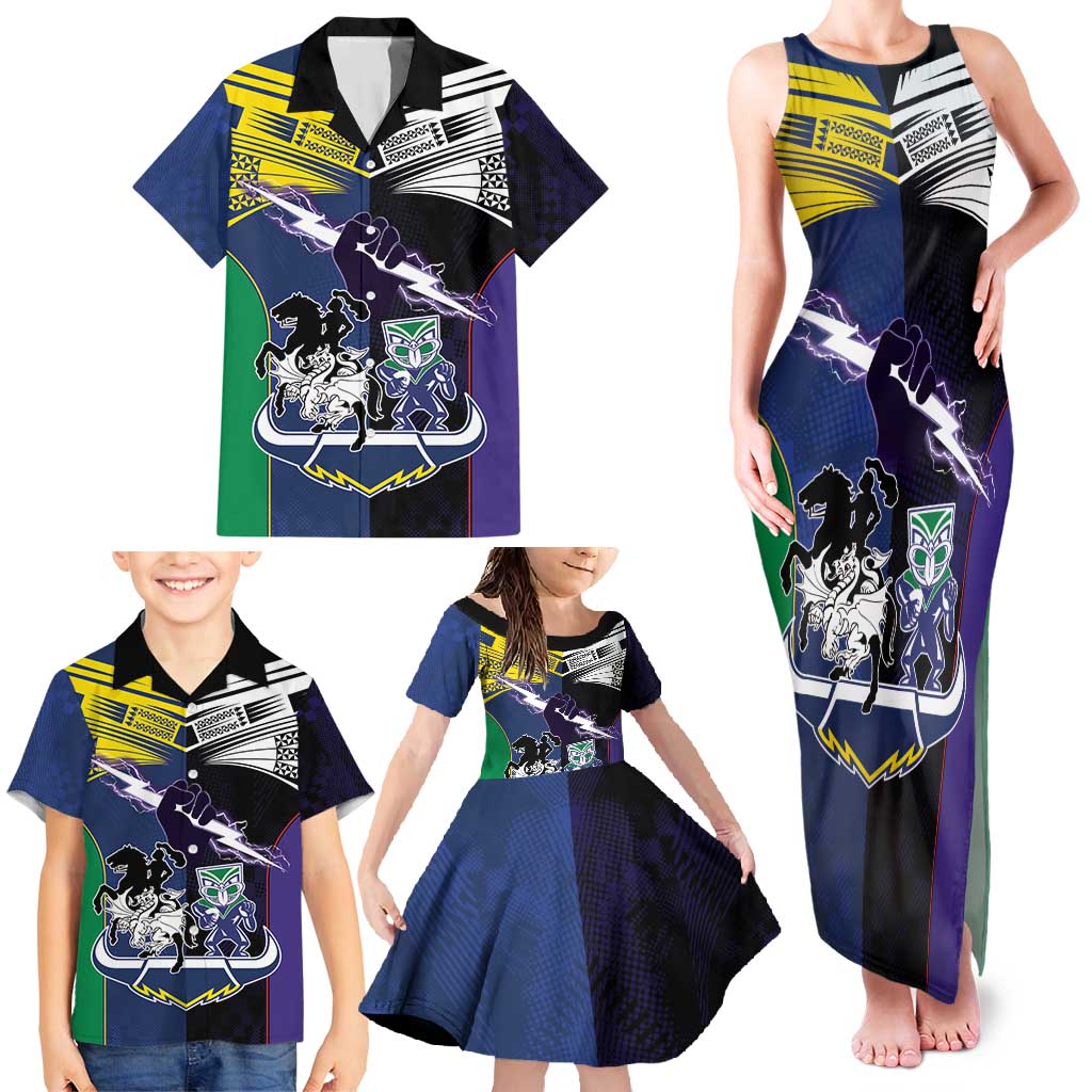 Custom Dragons-Cowboys Combine Storm-Warriors Family Matching Tank Maxi Dress and Hawaiian Shirt Sport Style Version 01
