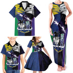 Custom Dragons-Cowboys Combine Storm-Warriors Family Matching Tank Maxi Dress and Hawaiian Shirt Sport Style Version 01