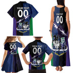 Custom Dragons-Cowboys Combine Storm-Warriors Family Matching Tank Maxi Dress and Hawaiian Shirt Sport Style Version 01