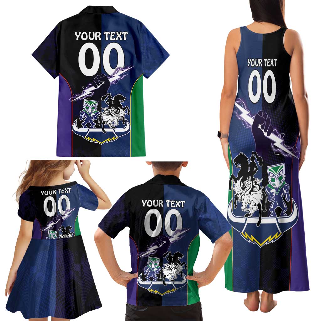 Custom Dragons-Cowboys Combine Storm-Warriors Family Matching Tank Maxi Dress and Hawaiian Shirt Sport Style Version 01