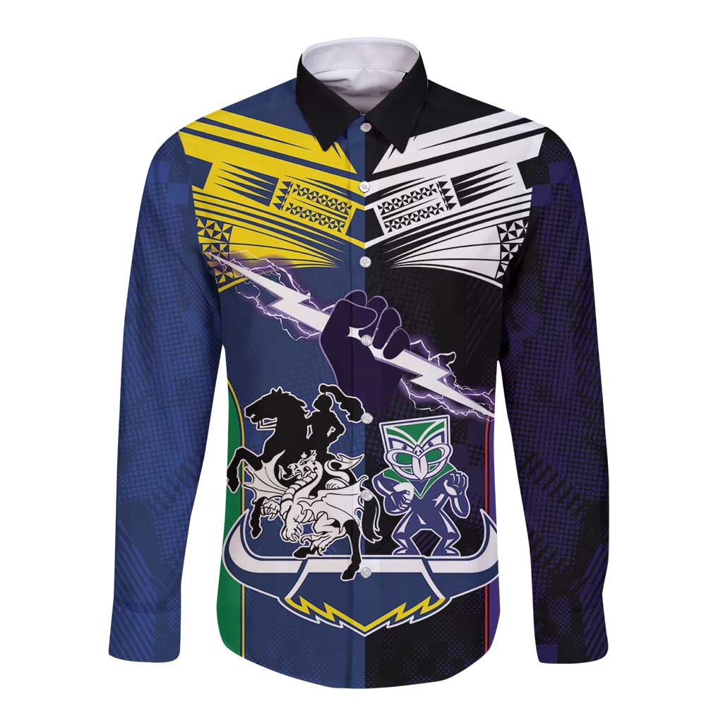 Custom Dragons-Cowboys Combine Storm-Warriors Long Sleeve Button Shirt Sport Style Version 01