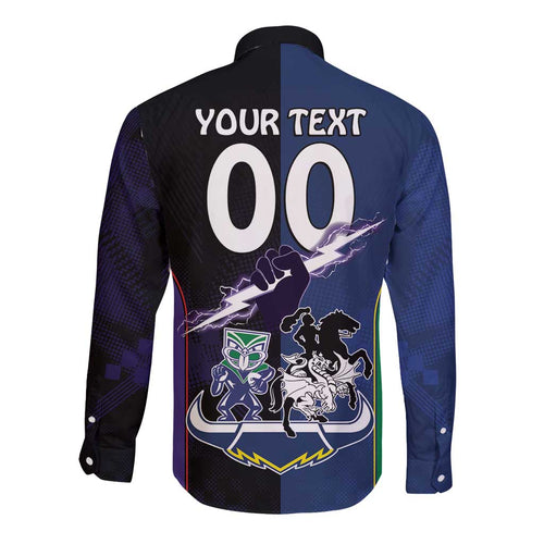 Custom Dragons-Cowboys Combine Storm-Warriors Long Sleeve Button Shirt Sport Style Version 01