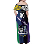 Custom Dragons-Cowboys Combine Storm-Warriors Off Shoulder Maxi Dress Sport Style Version 01