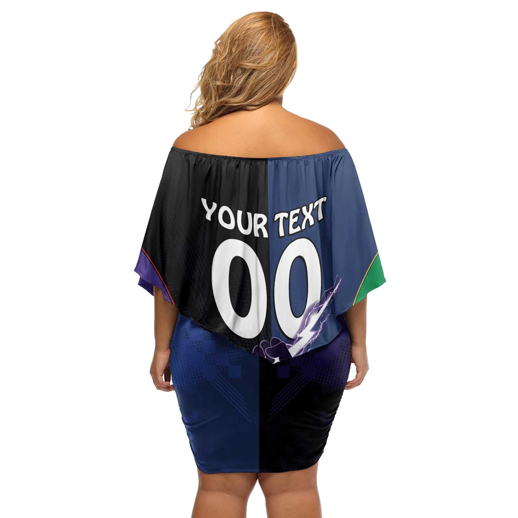 Custom Dragons-Cowboys Combine Storm-Warriors Off Shoulder Short Dress Sport Style Version 01