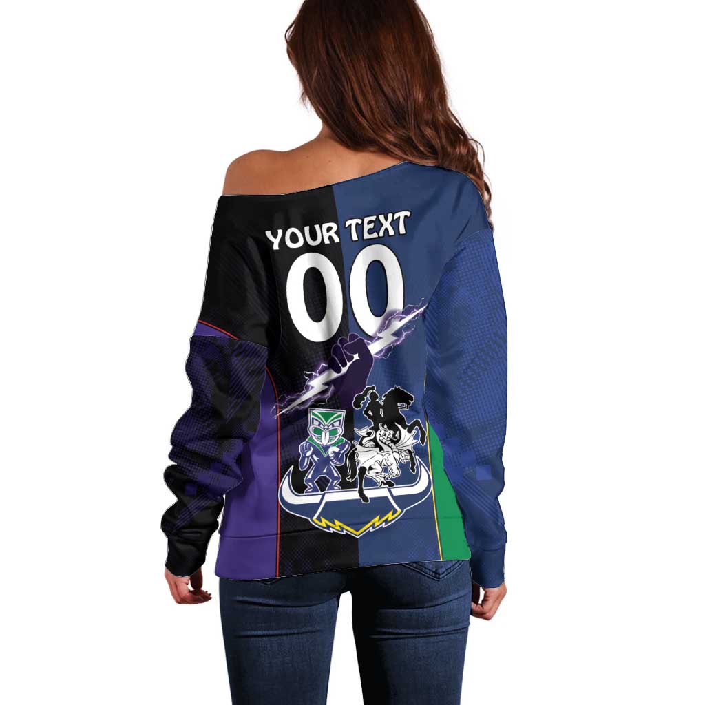 Custom Dragons-Cowboys Combine Storm-Warriors Off Shoulder Sweater Sport Style Version 01